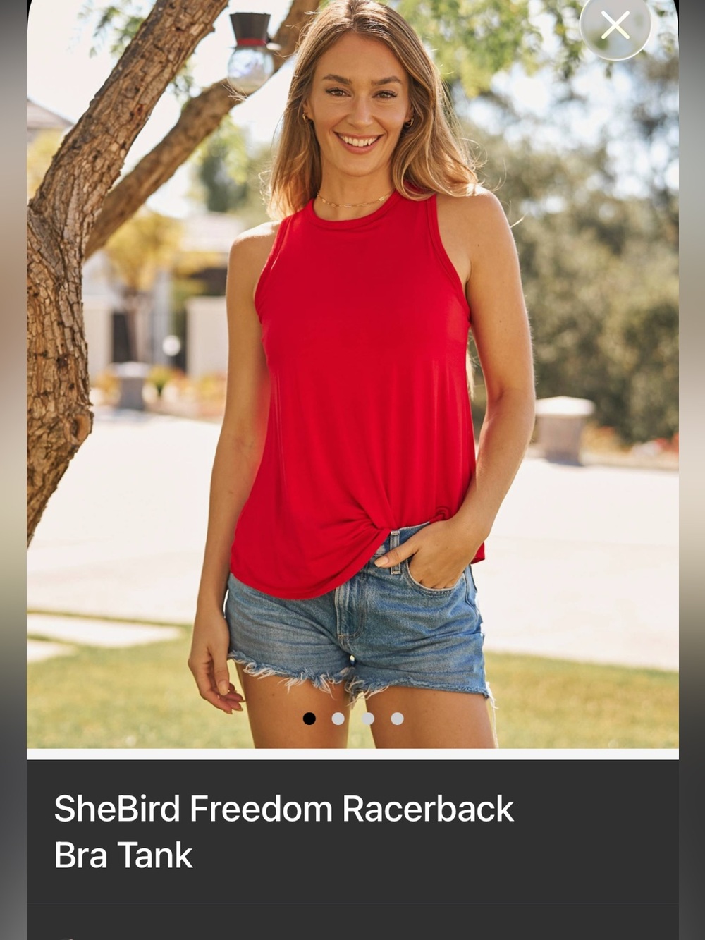 SheBird Freedom Racerback Tank in Red Size 3